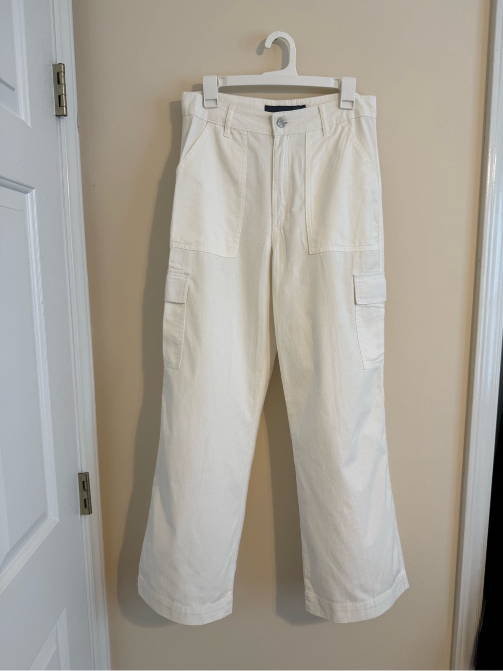 Indigo Rising Cargo Pants High Rise Wide Leg White Size 9/29